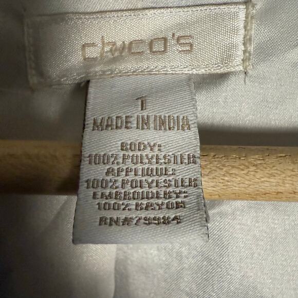 Chico’s Blue Purple Geometric Striped Open Front Jacket Size US 8 - Picture 8 of 8